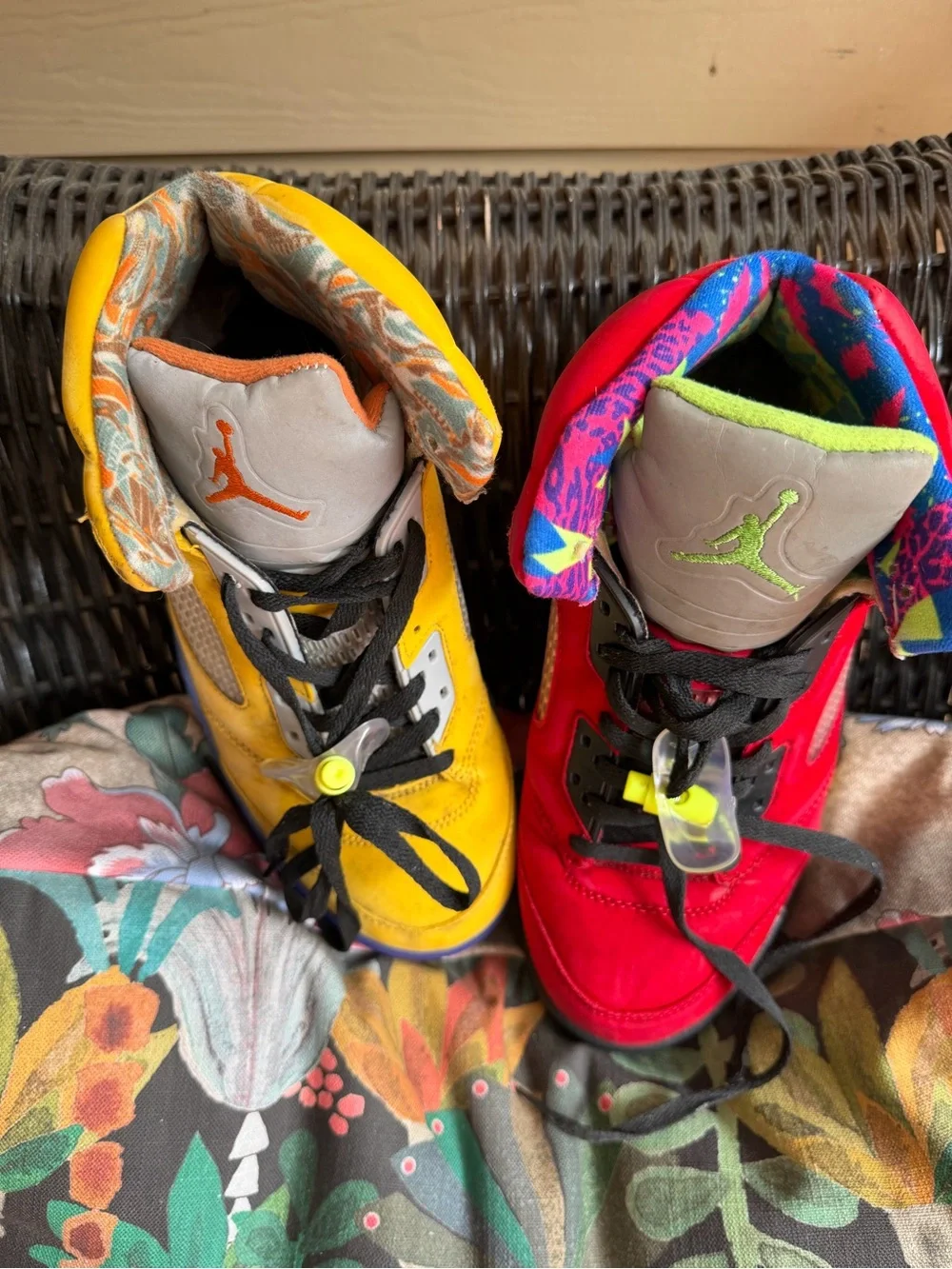 Jordan Men’s Athletic Shoes - Orange and Yellow Accents